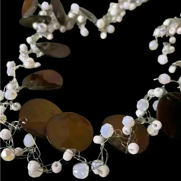 Freshwater Pearls, White Beads & Seashells on this beautiful Wrap Necklace - Picture 4 of 6